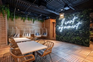 Trailing Buxus Ceiling and Multi Species Artificial Living Wall UpScapers